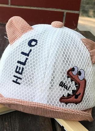 Кепка hello коричнева 4241, розмір 44-48