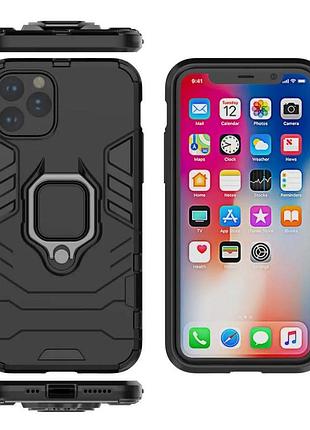 Чехол бампер primolux ring armor для apple iphone 11 pro max - black 5