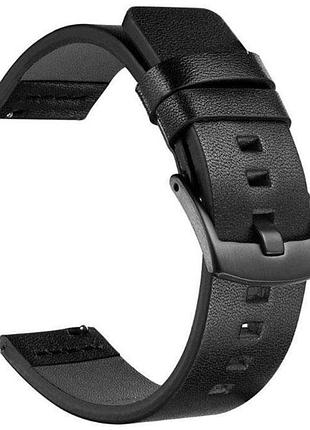 Кожаный ремешок primo classic для часов amazfit active max / amazfit balance 2 - black
