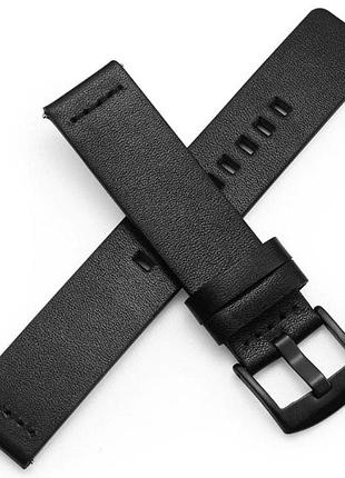 Кожаный ремешок primo classic для часов amazfit active max / amazfit balance 2 - black 2