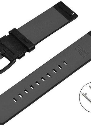 Кожаный ремешок primo classic для часов amazfit active max / amazfit balance 2 - black 4