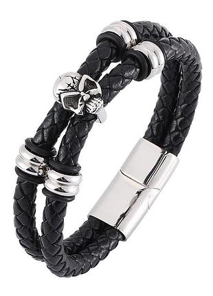 Мужской браслет primo collar skull - black