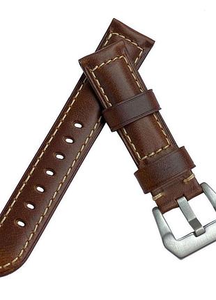 Кожаный ремешок primolux f001 steel buckle для часов samsung galaxy watch 3 45mm (sm-r840) - brown