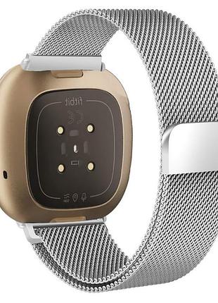 Миланский сетчатый ремешок primo для часов fitbit versa 3 / fitbit sense - silver l 2