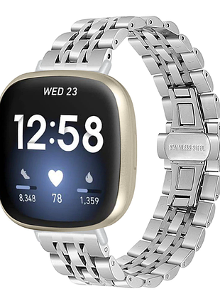 Металевий ремінець primolux steel link для годинника fitbit versa 4 / fitbit sense 2 - silver