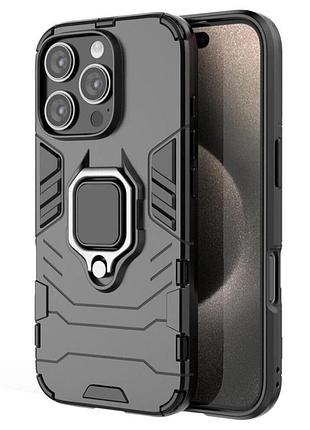 Чохол бампер primolux ring armor для apple iphone 16 pro - black