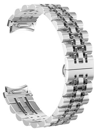 Металевий ремінець primolux steel link для годинника samsung galaxy watch 7 / watch 6 / watch fe - silver