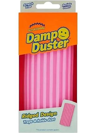 Губка для пилу scrub daddy dump duster рожева для чищення та прибирання різних поверхонь.