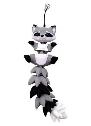 3d брелоки flexi raccoon long tail/ єнот хвостік keychainn, 3d друк