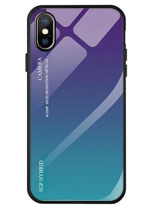 Чехол бампер primo gradient glass для apple iphone x / xs - purple 2