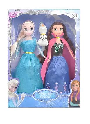 Ляльки ельза та анна 28 см з олафом з мультфільму "крижане серце" frozen — набір ляльок ельза і анна у класичних вбраннях,