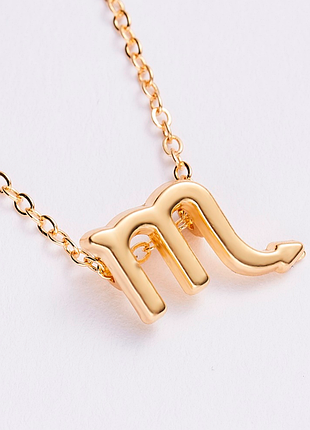 Колье primo с подвеской знак зодиака scorpio (скорпион) - gold