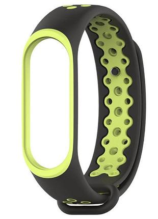 Силіконовий ремінець primo perfor sport для фітнес-браслета xiaomi mi band 4 - black&green
