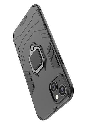 Чехол бампер primolux ring armor для apple iphone 15 plus - black 3