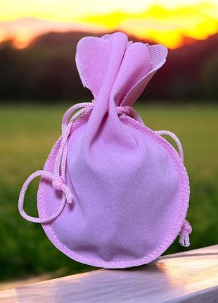 Подарунковий оксамитовий мішечок round - pink 2