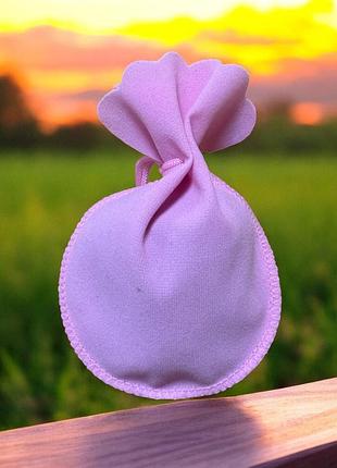 Подарунковий оксамитовий мішечок round - pink 3