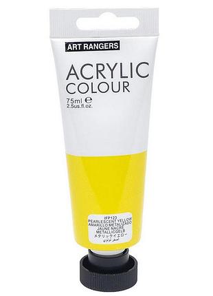 Акрилова фарба art ranger "metallic yellow" пласт туб 75мл