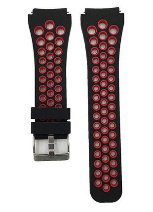 Спортивный ремешок с перфорацией для часов xiaomi huami amazfit sportwatch 2 / amazfit stratos - black&red