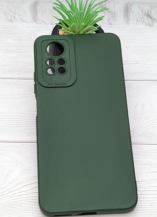 Чехол pro camera для xiaomi redmi note 11 pro/ note 11 pro 5g бампер с микрофиброй зеленый