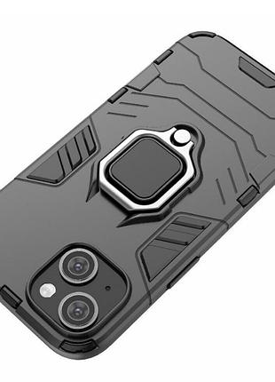 Чехол бампер primolux ring armor для apple iphone 15 - black 4