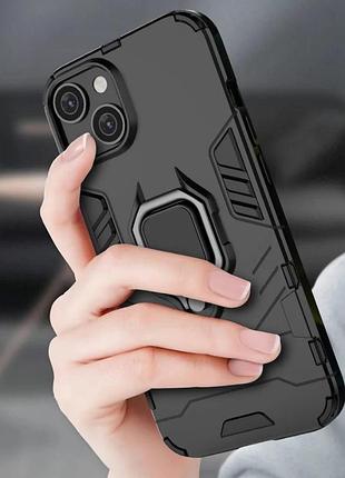 Чехол бампер primolux ring armor для apple iphone 15 - black 8