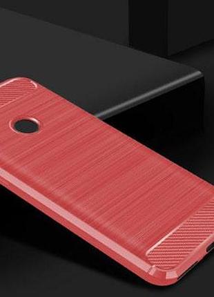 Чохол primo carbon fiber series для huawei y6 prime 2018 - red