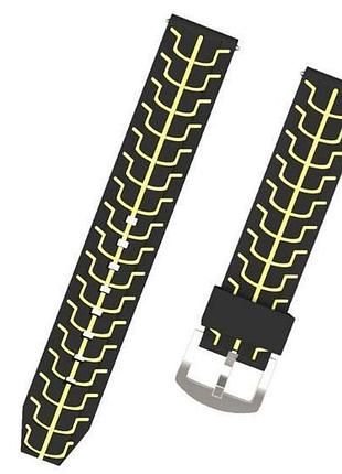 Силиконовый ремешок primo splint для часов xiaomi huami amazfit sport smartwatch - black-yellow