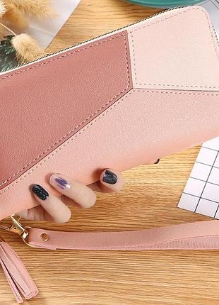 Жіночий клатч гаманець primolux lady wallet портмоне - pink brown