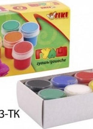 Гуаш 6кол 60мл tiki картонна уп. 50403-тк