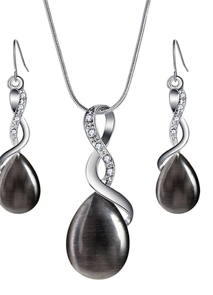 Комплект бижутерии серьги с подвеской primo opal - black
