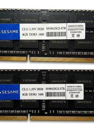 Пара 16 гб (8гбx2) sesame ddr3 1600 cl11 1.35v оперативна пам'ять 16 гб ддр3 1600 мгц для ноутбука