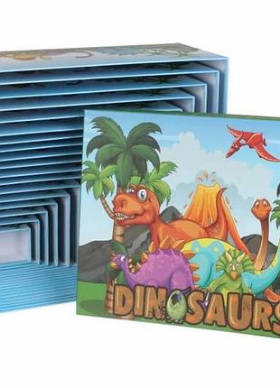 Комплект подарункових коробок з динозаврами "dinosaurs" 43*34*16 см прямокутних, 18 шт