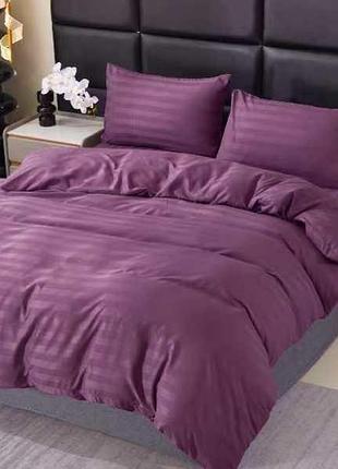 Постільна білизна сатин страйп coloful home бузкова євро