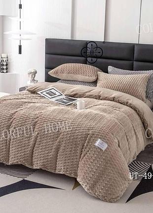 Велюрова постільна білизна colour home євророзміру
