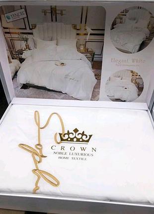 Постільна білизна сатин crown у подарунковій упаковці