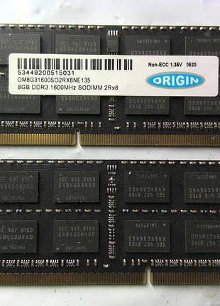 Пара 16 гб (8гбx2) origin ddr3 1.35v 1600 мгц sodimm оперативна пам'ять 16 гб ддр3 1600 мгц для ноутбука
