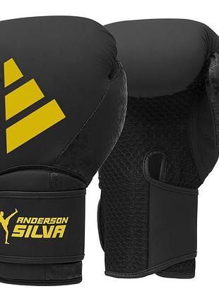 Боксерские перчатки adidas x anderson silva 50 | черно/желтый | adias50tg