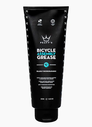 Мастило для підшипників рульових / кареток / болтів / віссей peaty's bicycle assembly grease peaty's assembly grease, 400g