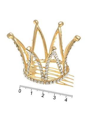 Заколка гребень с коронкой 4.5см (12684) вариант 02