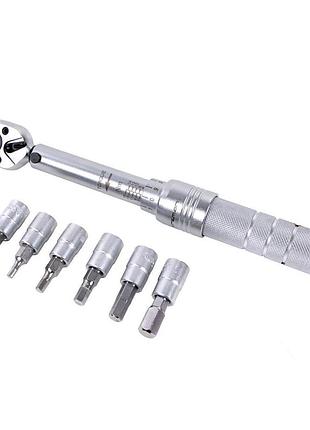 Ключ трещетка з насадками birzman torque wrench 3 - 15nm 3,4,5,6,8 mm,t25