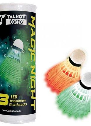 Волани talbot shuttlecock magic night led 3шт.