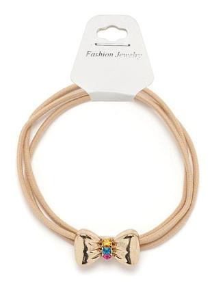 Резинка для волос тройная с фигуркой бантик (25579) вариант 07