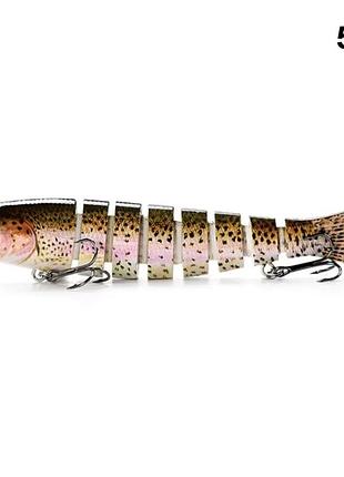 Воблер swimbait (свімбейт) 14см, 19г, складовий шумовий 8-секційний