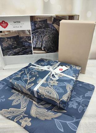 Постельное белье cotton box сатин delux семейный размер noctelle bej