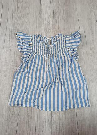 Платье для девочки летнее голубое в полоску river island, размер 104, 3-4 года