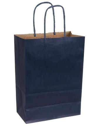 Подарункові пакети крафт 22*16*8 см, 120 г/м2 (упаковка12 шт)