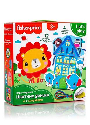 Игра развивающая vladi toys цветные домики. fisher price на шнуровке (vt5303-26)
