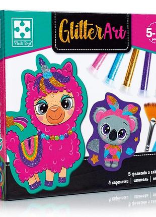 Набір для творчості vladi toys glitter art блискучі звірята (vt4501-11)