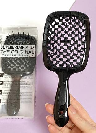 Расческа для волос superbrush plus hollow comb, черная