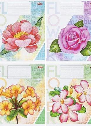 Тетрадь на 12л, линия "цветы" (20 шт)
